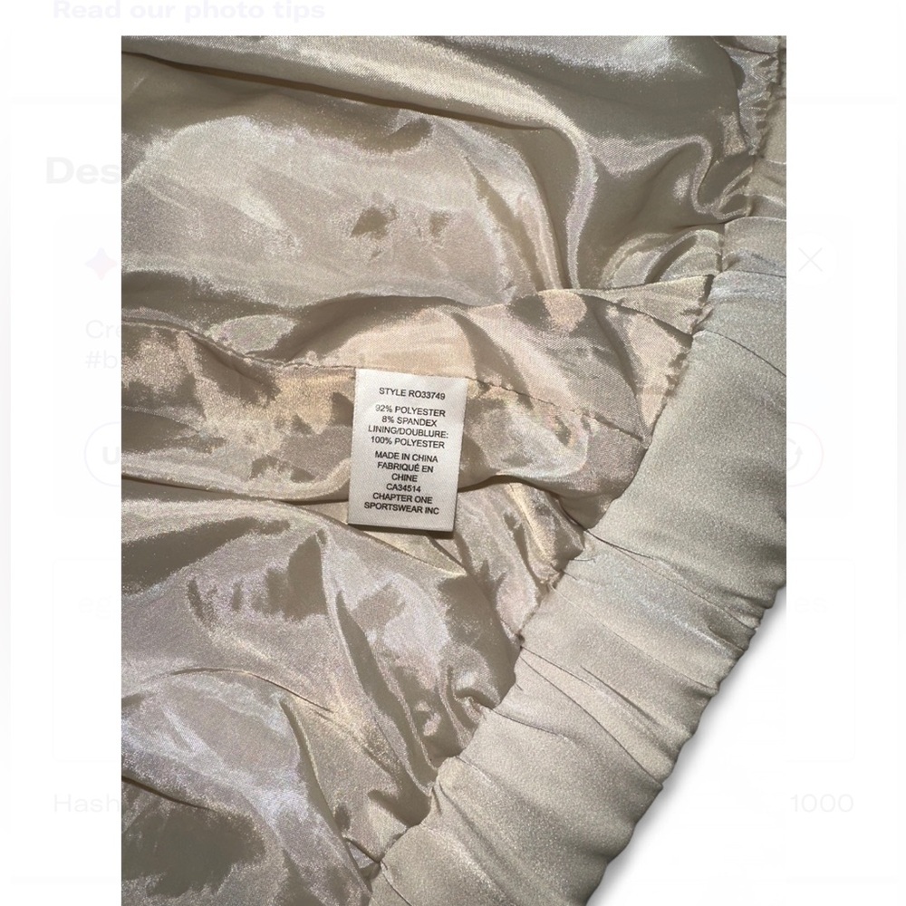 Chapter Cream Bomber Jacket Lightweight Ribbed Collar - Picture 3 of 4
